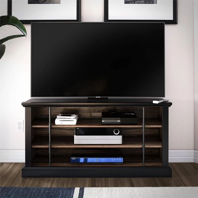 Hoffman Rustic TV Stand For TVs Up To 50" Black And Walnut - Room & Joy 3 Hoffman Rustic TV Stand For TVs Up To 50" Black And Walnut - Room & Joy