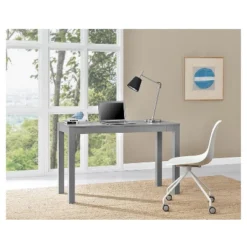 George Large Wood Writing Desk With Drawers Gray - Room & Joy -Room & Joy GUEST 09f32814 7cef 41ff 8861 e519e9e05344