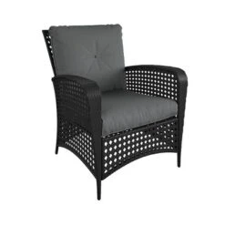 2pk Steel Woven Wicker Lounge Chairs With Cushions - Black/Gray - Room & Joy -Room & Joy GUEST 0a4e2d4a 225d 448c 8adf 06f404cb9028