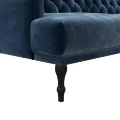 Lyla Upholstered Velvet Futon Blue - Room & Joy -Room & Joy GUEST 0c66fd6b 1229 4321 a8a2 1a774983b390