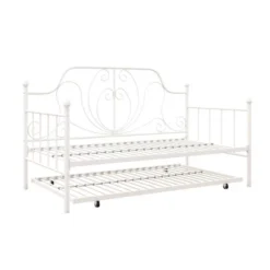 Twin Leila Metal Daybed And Trundle White - Room & Joy -Room & Joy GUEST 0d4d7836 3ef1 422c 95a6 f4022bc92d4a