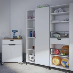 36" Vario 1 Door Wide Storage Cabinet White - Room & Joy -Room & Joy GUEST 10e2c811 f17b 44b8 9219 600215ae6c99