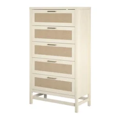 Latta 5 Drawer Dresser Ivory Oak/Faux Rattan - Room & Joy -Room & Joy GUEST 12d1f1b9 da5e 45dc 807b fa949ab6d665