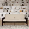 Full Size Holly Espresso Wood Arm Futon Frame With 6" Microfiber Mattress Tan - Room & Joy -Room & Joy GUEST 12ed7d09 c78e 4446 9fe1 46fc10eb5ffa
