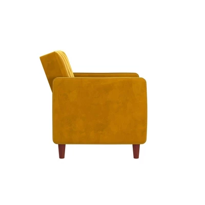 Isabella Tufted Accent Chair Mustard Yellow Velvet - Room & Joy 6 Isabella Tufted Accent Chair Mustard Yellow Velvet - Room & Joy - Image 4