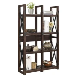 Room & Joy 12 60" Hathaway Wood Veneer Bookshelf/Room Divider Espresso - Room & Joy