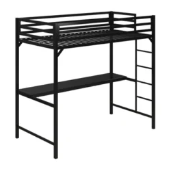 Twin Max Metal Loft Bed With Desk Black - Room & Joy -Room & Joy GUEST 17bdbd22 b582 4f1c 8d0f 56417f4faf96