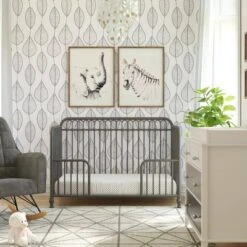 Room & Joy Emma 3-in-1 Convertible Metal Crib JMPA Certified - Gray -Room & Joy GUEST 18639a1c 906c 4d25 8127 1baf51d71934