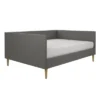 Queen Fabio Mid-Century Daybed Queen Gray Linen - Room & Joy -Room & Joy GUEST 1b4fd8cc 009f 4787 9b32 758c169f7344