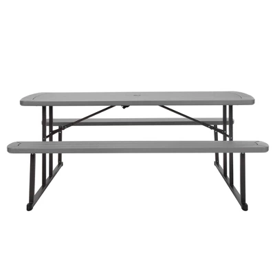 6' Intellifit Folding Blow Mold Rectangle Picnic Table - Room & Joy 5 6' Intellifit Folding Blow Mold Rectangle Picnic Table - Room & Joy - Image 3
