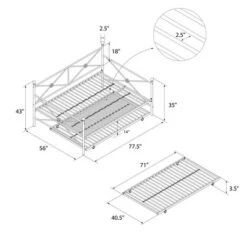 Twin Laura Classic Metal Daybed With Trundle - Room & Joy -Room & Joy GUEST 1e205a29 2d1f 4952 8eef 3e86b01b480d