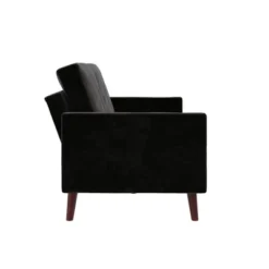 Jayce Mid-Century Modern Coil Futon Black Velvet - Room & Joy 13 Jayce Mid-Century Modern Coil Futon Black Velvet - Room & Joy -Room & Joy GUEST 1f3bcde6 bce0 4053 82c8 69987262a47a