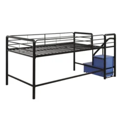Twin Jamie Junior Loft Bed With Storage Steps Black - Room & Joy -Room & Joy GUEST 1fa042a1 14dc 4030 b71f e854c9c20ca5
