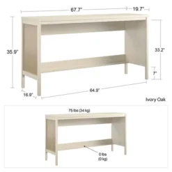Latta Console Table With Faux Rattan Ivory Oak - Room & Joy -Room & Joy GUEST 2201ce73 17f8 4b24 910f 593aa9984b6d