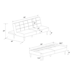 Bowie Upholstered Futon - Room & Joy -Room & Joy GUEST 236e9b3f fe85 4f47 943c 51352d0af7c6