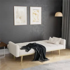 Benedict Wooden Futon Ivory - Room & Joy -Room & Joy GUEST 29a14a7e 8918 46e9 811f 506352cef1c8