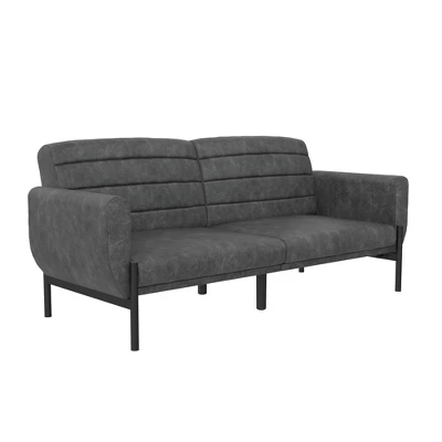 Ash Futon Distressed Faux Leather - Room & Joy 16 Ash Futon Distressed Faux Leather - Room & Joy - Image 14