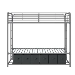 Twin Betony Kids' Bunk Bed With Storage Bins Silver - Room & Joy -Room & Joy GUEST 2b9158fa e68b 4e13 a339 741c30cbbe78