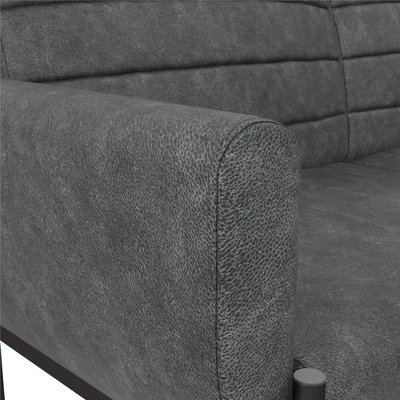 Ash Futon Distressed Faux Leather - Room & Joy 10 Ash Futon Distressed Faux Leather - Room & Joy - Image 8