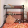 Twin Max Metal Loft Bed With Desk Black - Room & Joy -Room & Joy GUEST 3419cfda fcb9 426f a7ab 4e88e3eb241e