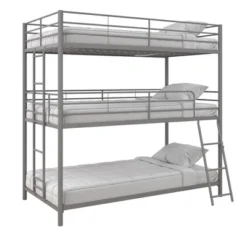 Triple Twin Zeke Metal Bunk Bed - Room & Joy -Room & Joy GUEST 3431d09e 0998 469d a1c6 ba048ef60aa3