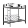 Twin Over Futon Maxence Metal Bunk Bed Silver/Black - Room & Joy -Room & Joy GUEST 380876f3 19e7 490f a7fc a0f2ddea8f8e