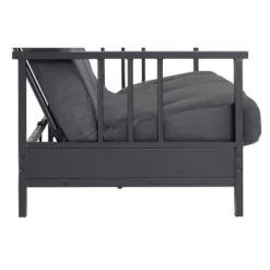 Full Harlow Metal Arm Futon Black/Gray - Room & Joy -Room & Joy GUEST 3b49ad45 6cb5 4d9d 9507 8057f004ce50