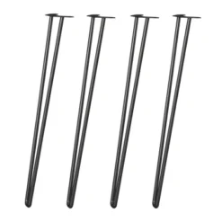 Room & Joy 26" 4pk Steel Hairpin Furniture Legs Black