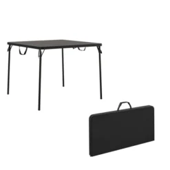 XL 38.5" Fold In Half Card Table With Handle Black - Room & Joy