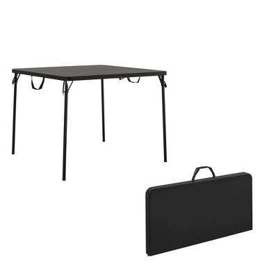 XL 38.5" Fold In Half Card Table With Handle Black - Room & Joy 3 XL 38.5" Fold In Half Card Table With Handle Black - Room & Joy