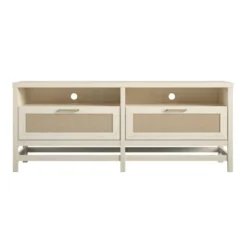 Latta TV Stand For TVs Up To 60" With Faux Rattan Ivory Oak - Room & Joy -Room & Joy GUEST 40f83427 3143 4cd9 9c8d 15e9c209b94d