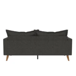 Maryan Pillowback Wood Stretcher Sofa Gray Linen - Room & Joy -Room & Joy GUEST 4538ad06 746c 4572 997f 4006936256c1