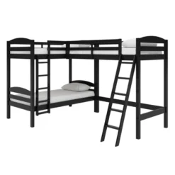 Twin Veronica Triple Wood Bunk Bed - Room & Joy -Room & Joy GUEST 46f1bbe1 86bc 4d2d 8041 e666f6821329