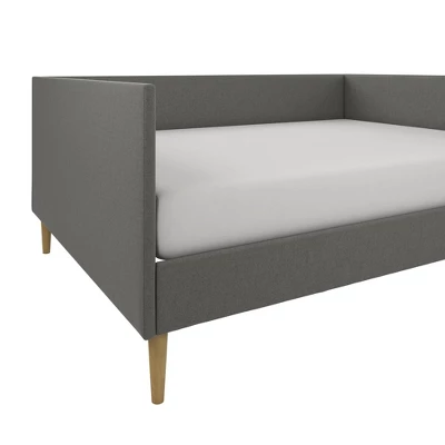 Queen Fabio Mid-Century Daybed Queen Gray Linen - Room & Joy 4 Queen Fabio Mid-Century Daybed Queen Gray Linen - Room & Joy - Image 2