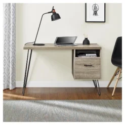 Seasons Hairpin Computer Desk Sonoma Oak/ Gunmetal Gray - Room & Joy -Room & Joy GUEST 4e2bfca2 86d7 49b3 baeb 7efe25daba4d