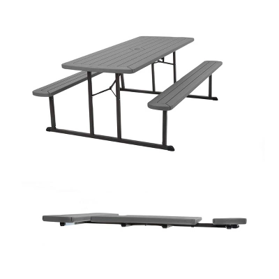 6' Intellifit Folding Blow Mold Rectangle Picnic Table - Room & Joy 8 6' Intellifit Folding Blow Mold Rectangle Picnic Table - Room & Joy - Image 6