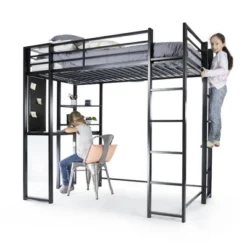 Twin Adele Loft Bed With Desk Black - Room & Joy -Room & Joy GUEST 4f99ef3a f92a 48df 961d b9cef75424db 1