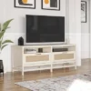 Latta TV Stand For TVs Up To 60" With Faux Rattan Ivory Oak - Room & Joy -Room & Joy GUEST 4ff8e120 a824 4805 b2ca 9121a139d8e5