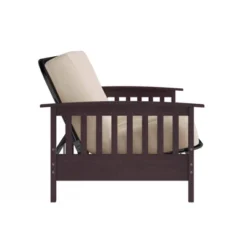 Full Size Holly Espresso Wood Arm Futon Frame With 6" Microfiber Mattress Tan - Room & Joy -Room & Joy GUEST 50b30d4a c994 4547 8edf 9da6cb84b9a5