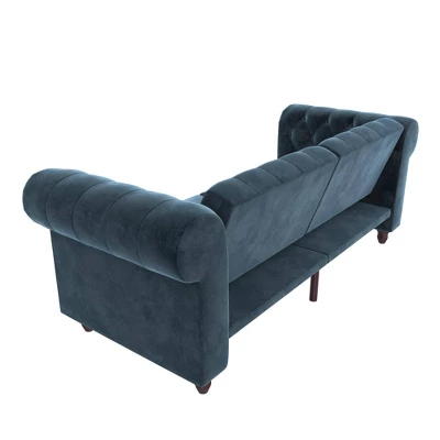 Finnley Velvet Upholstered Sofa Futon - Room & Joy 9 Finnley Velvet Upholstered Sofa Futon - Room & Joy - Image 7