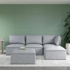 Sybil Modular Ottoman Gray Linen - Room & Joy -Room & Joy GUEST 535e036b f90e 432e a0f9 3e4879bf09c9