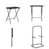 5pc Multi-Purpose Folding TV Tray Set Vinyl Top Black - Room & Joy -Room & Joy GUEST 5654e0e3 dde6 4a42 b9ea abc533f3462c
