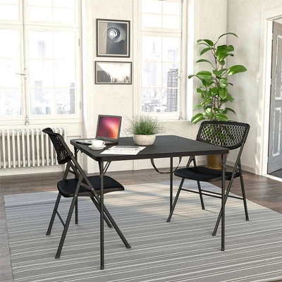 XL 38.5" Fold In Half Card Table With Handle Black - Room & Joy 5 XL 38.5" Fold In Half Card Table With Handle Black - Room & Joy - Image 3