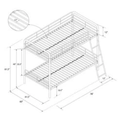 Twin Over Twin Evan Metal Bunk Bed - Room & Joy -Room & Joy GUEST 56e0cb39 bf70 441d 84a0 8fef9ee2fca4