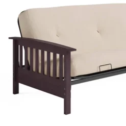 Full Size Holly Espresso Wood Arm Futon Frame With 6" Microfiber Mattress Tan - Room & Joy -Room & Joy GUEST 59945e8b d1fc 4063 afb2 818c8b32505f