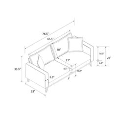 Maryan Pillowback Wood Stretcher Sofa Gray Linen - Room & Joy -Room & Joy GUEST 5c828eec 5214 445f 81b7 f8b507332f9e