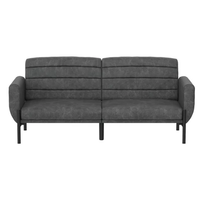 Ash Futon Distressed Faux Leather - Room & Joy 7 Ash Futon Distressed Faux Leather - Room & Joy - Image 5