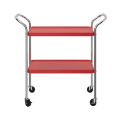 2 Tier Serving Cart Red/Silver - Room And Joy -Room & Joy GUEST 62c25bc2 7be9 449c 9f7a ae726810e155