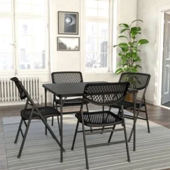 XL 38.5" Fold In Half Card Table With Handle Black - Room & Joy 15 XL 38.5" Fold In Half Card Table With Handle Black - Room & Joy -Room & Joy GUEST 64aea519 5cd2 4094 beb9 e297b1659620