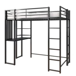 Twin Adele Loft Bed With Desk Black - Room & Joy -Room & Joy GUEST 6563d0fa dcc0 4484 b47e ff2fae3c5643